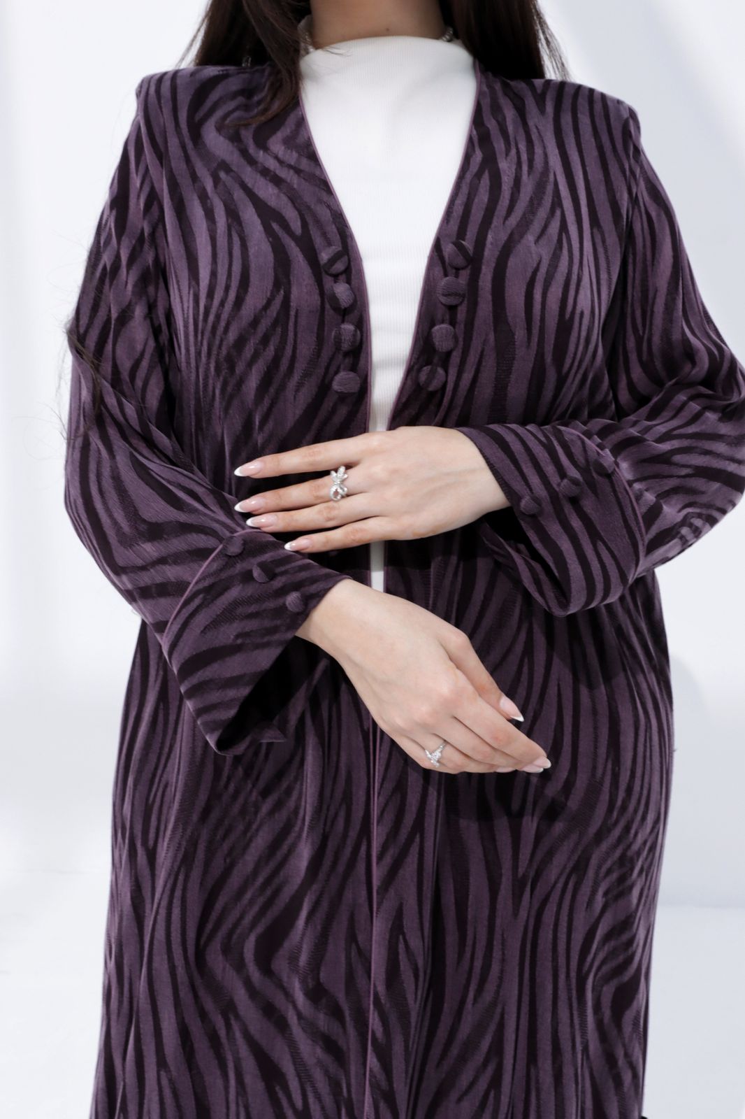 winter abaya zebra