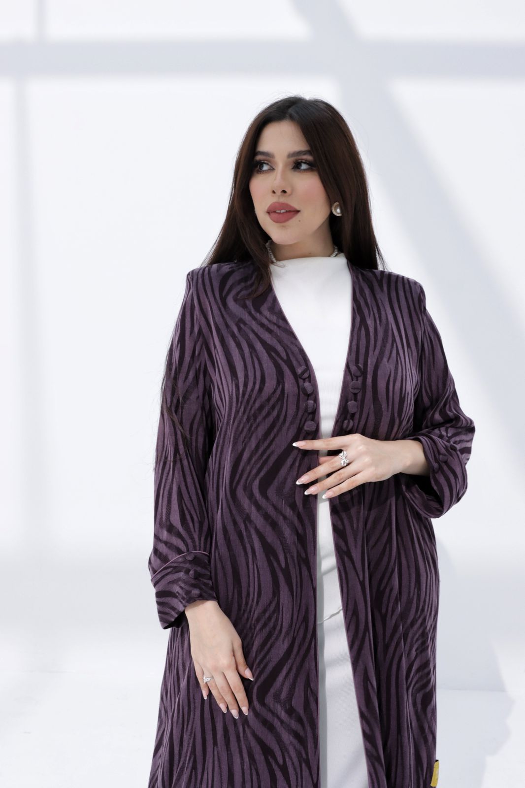 winter abaya zebra