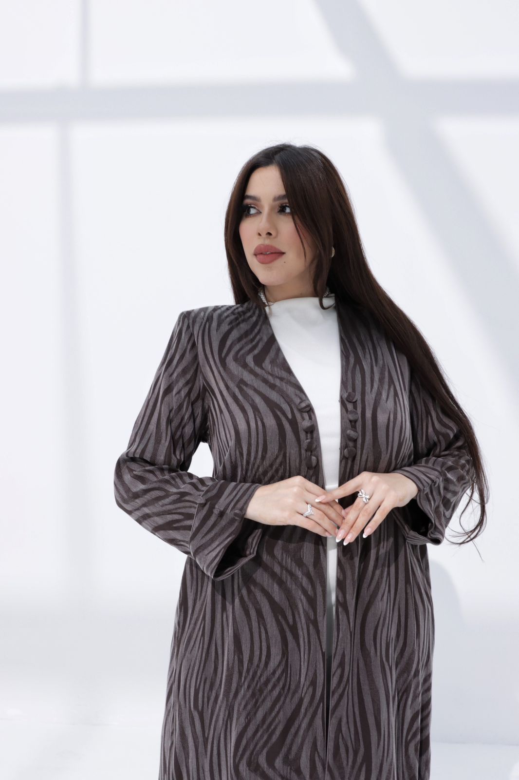 winter abaya zebra