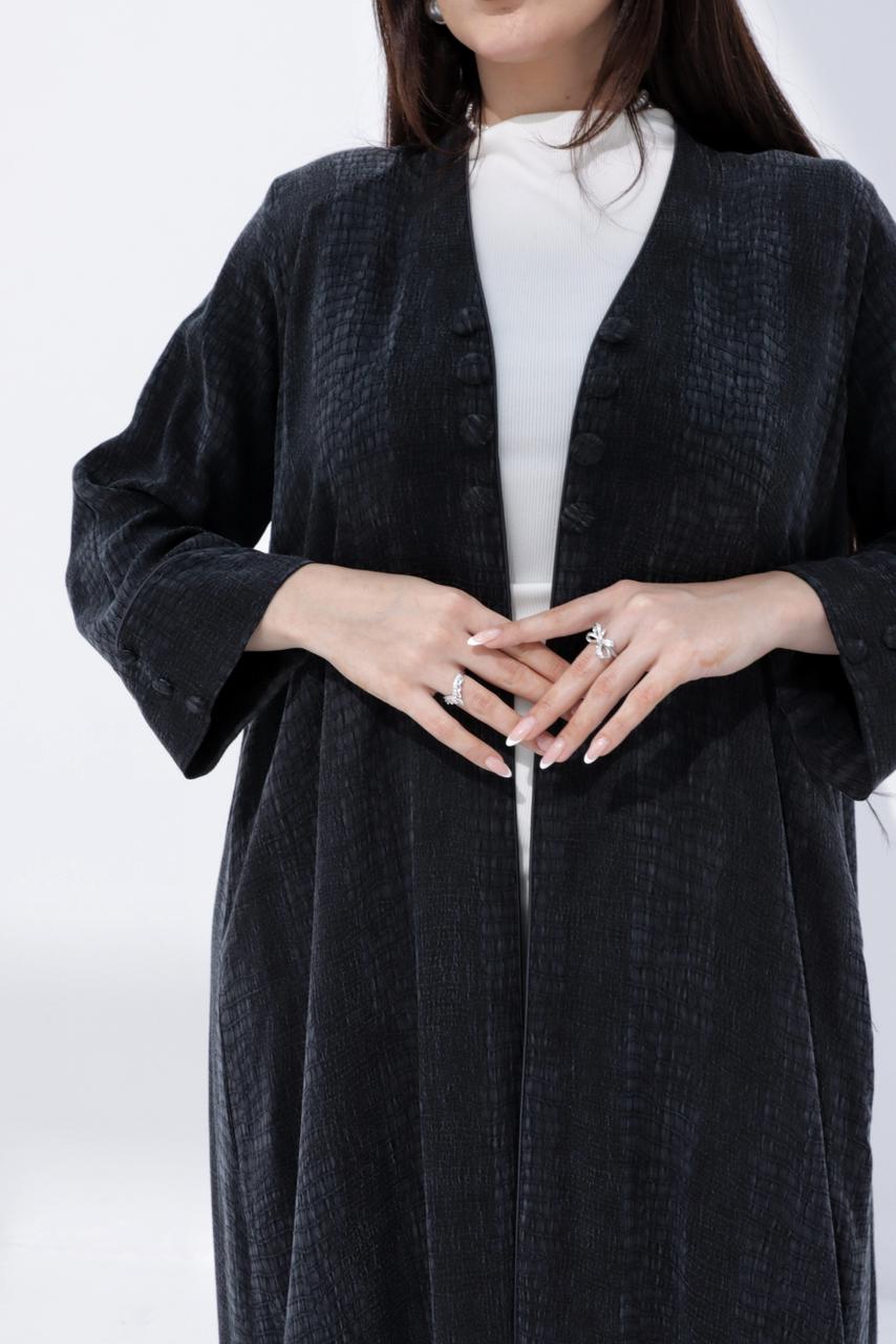 winter abaya croco