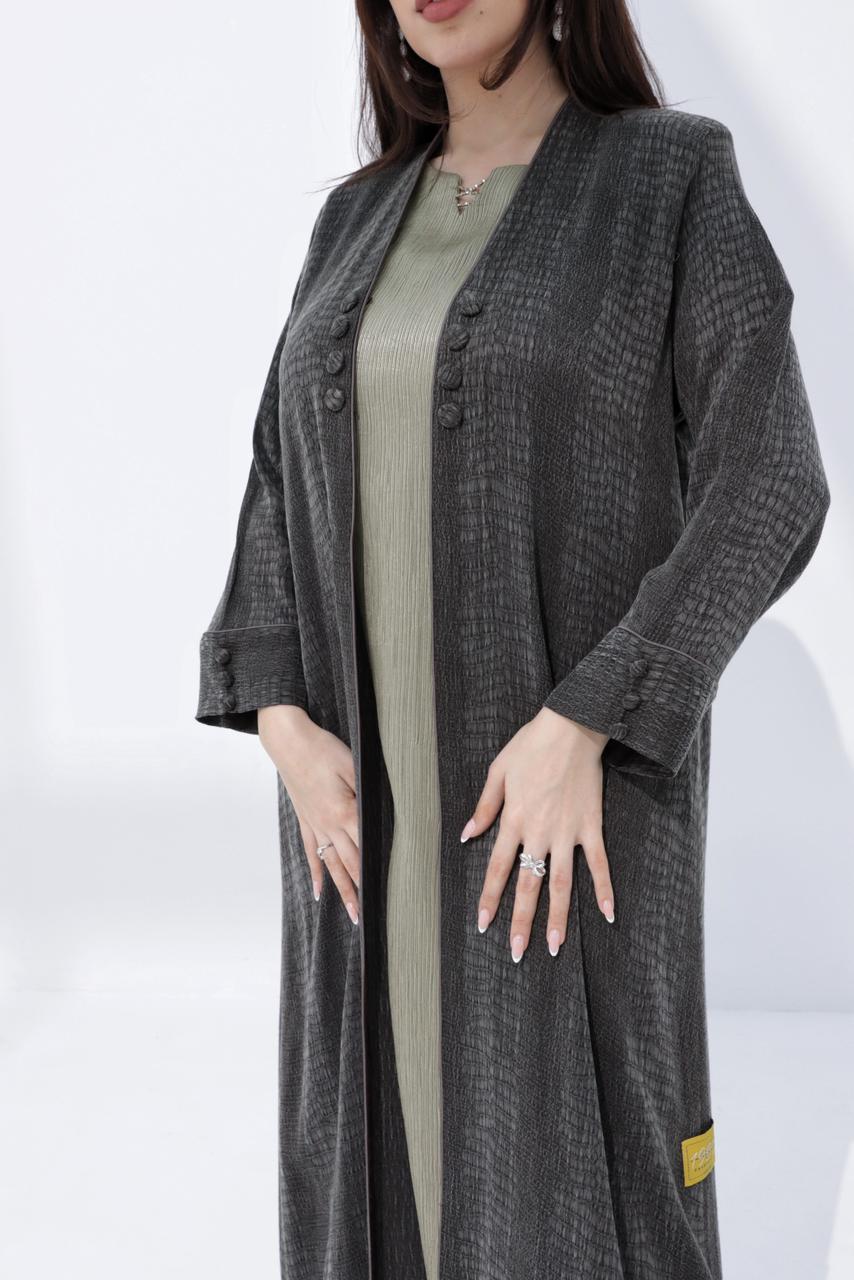 winter abaya croco