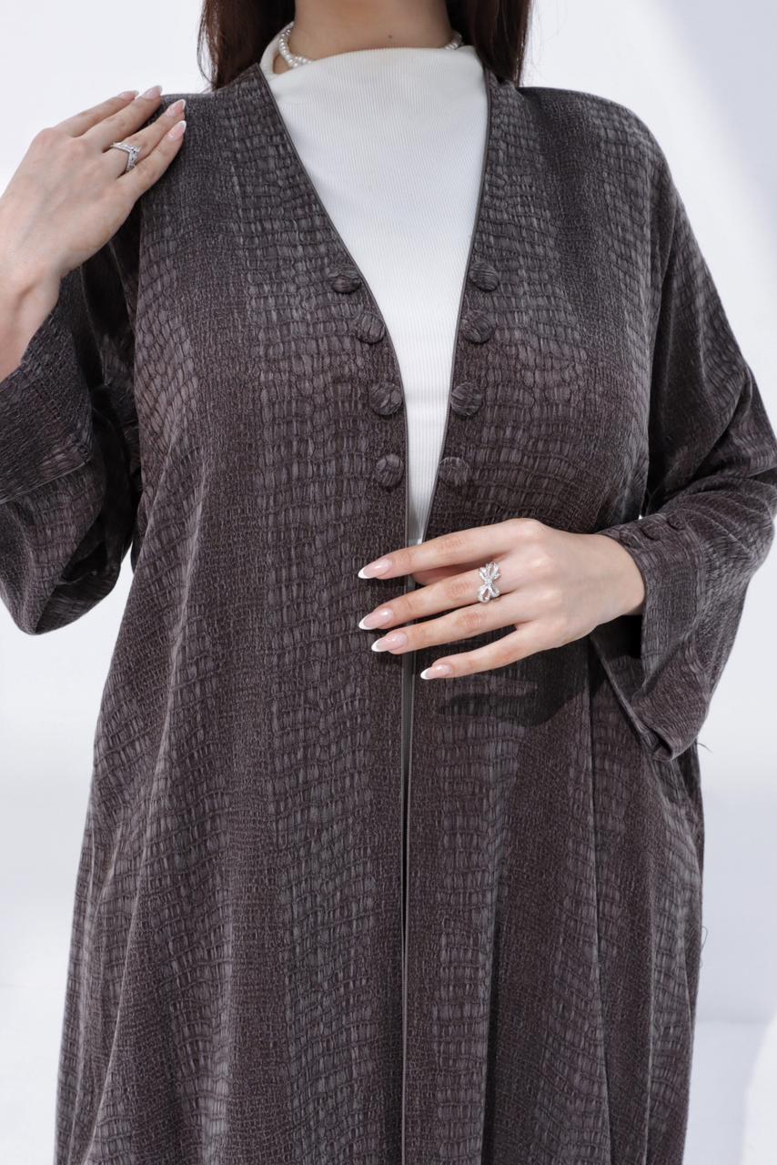 winter abaya croco