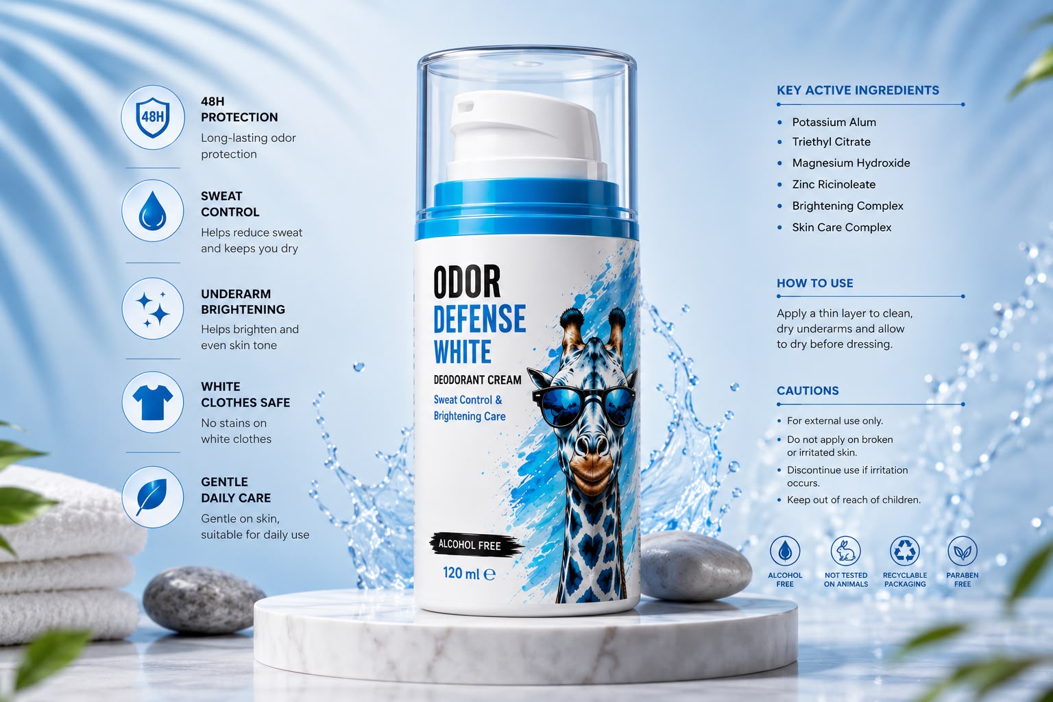 ODOR DEFENSE WHITE - Underarm Brightening Cream